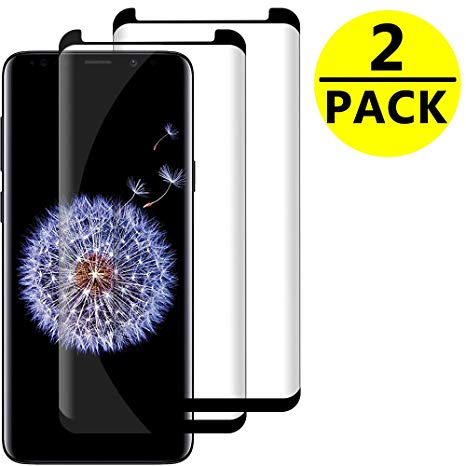 [2-Pack]Samsung Galaxy S8 Plus Tempered Glass Screen Protector, zffppScreen Protector - [No Bubbles][Anti-Glare][Anti Fingerprint] 3D Curved Screen Protector Compatible With Galaxy S8 Plus Black