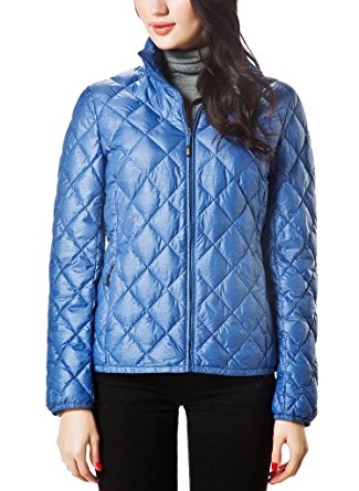 XPOSURZONE Women Packable Down Quilted Jacket Lightweight Puffer Coat