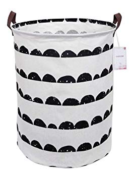 CLOCOR Collapsible Round Storage Bin/Large Storage Basket/Clothes Laundry Hamper/Toy Books Holder (Semi-Circle)