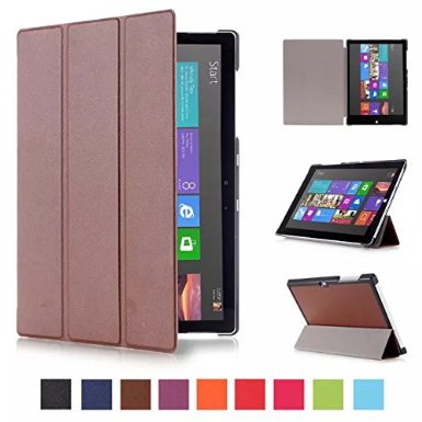 Microsoft Surface3 Tablet case - YiaMia® Businesll PU Leather Stand Fuody Protective Case Cover For Surface 3 10.8 inch Tablet With Hard Shell (Brown)