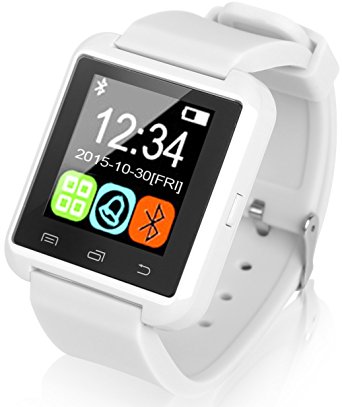 Kocaso Bluetooth Android Smart Watch Mobile Phone Samsung HTC Sony Sport Tracker Pedometer (White)