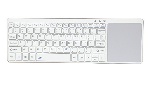 LiiR Wireless Bluetooth Keyboard with Multi Touchpad,Touch Keyboard for Windows, Linux /Android IOS Tablet PC/ Galaxy Tabs& Smart Phone (white) (no battery)