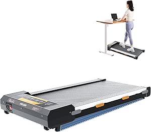 Under Desk Treadmill with Incline, 2 in 1 Walking Pad Treadmill for Home/Office with Remote Control, Small Jogging Walking Treadmill, Portable Treadmill 265 Weight Capacity, Led Display