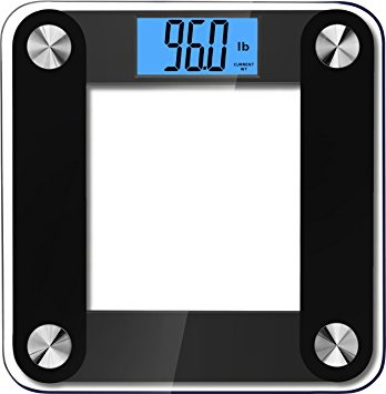 BalanceFrom High Accuracy Plus Digital Bathroom Scale with 3.6" Extra Large Dual Color Backlight Display and "Smart Step-On" Technology [NEWEST VERSION] (Black)