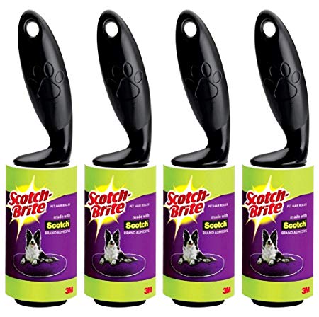 Scotch-Brite Pet Hair Roller, 60 Sheets (Pack of 4)