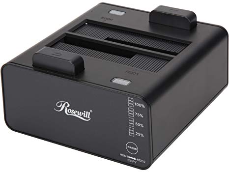 Rosewill Dual Bay Docking Station Enclosure USB 3.0 for 2.5"/3.5" SATA III HDD and SSD External Hard Drive Clone Without Computer - RX235