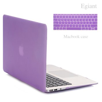 Egiant-Macbook Air 13/13.3 Inch New Case(A1369/A1466) - Rubberized Hard Shell Protective Case With Soft Keyboard Skin Cover For Macbook Air 13/13.3"(Purple )