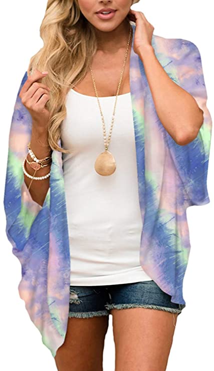 BB&KK Women's Summer Chiffon Kimono Cardigans Beach Sheer Open Front Cover Ups Tops