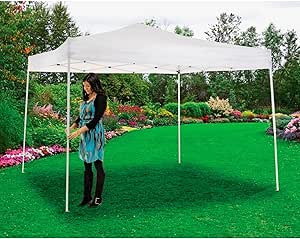 Global Industrial Portable Pop Up Canopy, Straight Leg, 10'L X 10'W X 10' 1" H, White