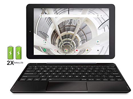 RCA 10.1” HD IPS 32GB Quad-Core Tablet w/Extended Battery Keyboard Android 8.1 (10 inch, Black)