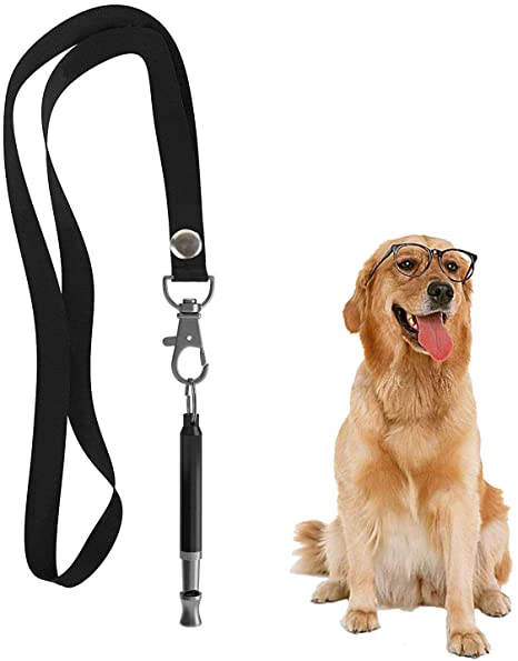 Hivernou Dog Whistle to Stop Barking,Adjustable Pitch Ultrasonic Dog Training Whistle Silent Bark Control- 1 Pack Dog Whistle with 1 Free Lanyard Strap