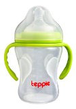 Temperature Sensitive Silicone Baby Bottle from Teppie BPA free dishwasher freezer and microwave safe includes detachable handle enhance Babys feeding experience NOW