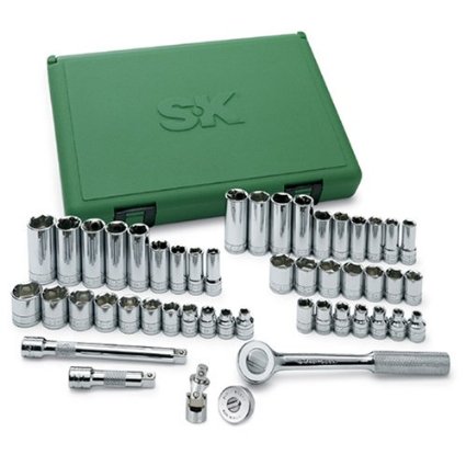 SK 94549 3/8-Inch Drive 6-Point Fractional/Metric Socket Set, 49-Piece