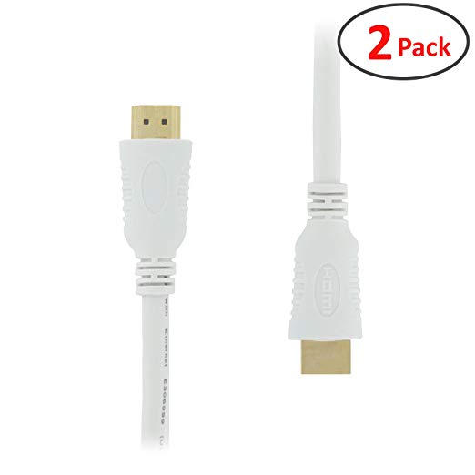 (2 Pack) 10 FT High Speed HDMI Cable with Ethernet (CL2 and FT4 Rated) - Supports 3D and Audio Return