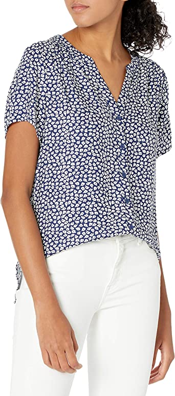 Amazon Essentials Women's Short-Sleeve Woven Blouse