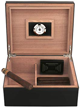 Mantello 25-50 Leather Cigar Desktop Humidor