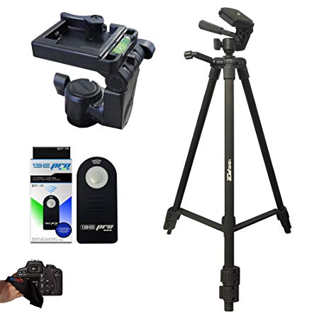 I3ePro Professional 72-inch Tripod 3-way Panhead Tilt Motion with Built In Bubble Leveling   Wireless IR Remote Control Shutter Release for Canon EOS 70D, 60D, 7D, 7D Mark II, SL1, T6s, T6i, T5i, T4i, T3i, T2i, T1i, XSi, XTi, XT, EOS M, 6D, 5D Mark II & 5D Mark III Digital Cameras