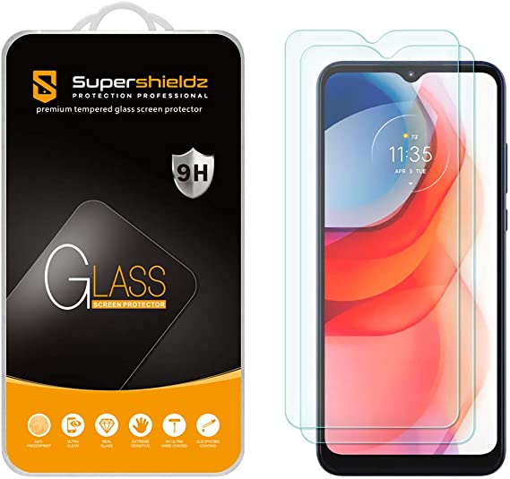(2 Pack) Supershieldz Designed for Motorola Moto G Play (2021) Tempered Glass Screen Protector, Anti Scratch, Bubble Free