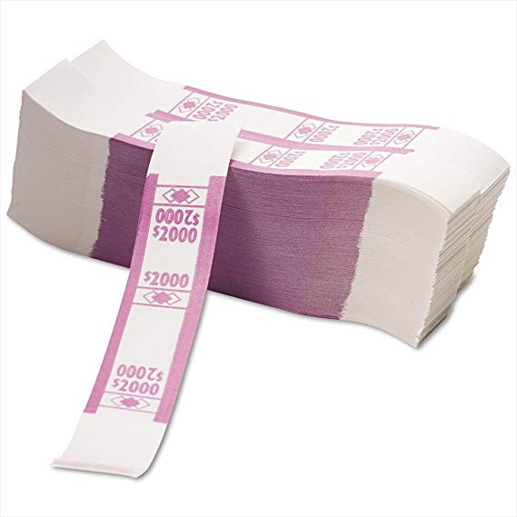 PM™ Company Currency Bands, $2000.00, Pack Of 1000