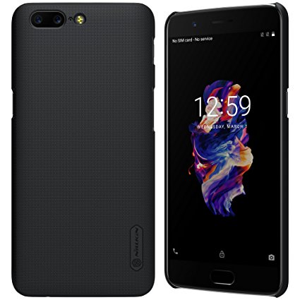 SANMIN OnePlus 5 Case, Ultra Slim Case with Screen Protector (PET Film) for OnePlus 5, [Frosted] Thin Hard PC Cover Durable Anti-Slip Back Finish Case for OnePlus 5 (Black)