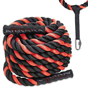 Battle Ropes with Anchor Kit and Nylon Protector Included - Fitness Undulation Rope Exercise - Cross Strength Training - Circuits Workout