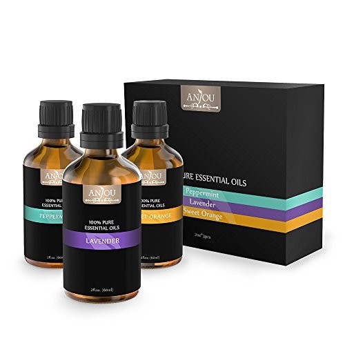 [3-Pack] Essential Oils Kit - 3x2 fl. Oz - Aromatherapy Oils Set with Lavender, Peppermint, and Sweet Orange (100% Pure Natural, Therapeutic Grade, Work with Diffuser or Humidifier)