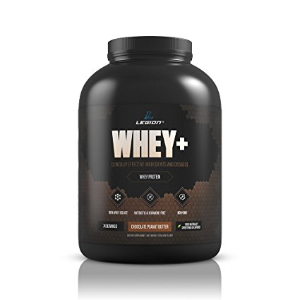 Legion Whey  Chocolate Peanut Butter Whey Isolate Protein Powder from Grass Fed Cows, 5lb. Low Carb, Low Calorie, Non-GMO, Lactose Free, Gluten Free, Sugar Free. Great For Weight Loss & Bodybuilding.