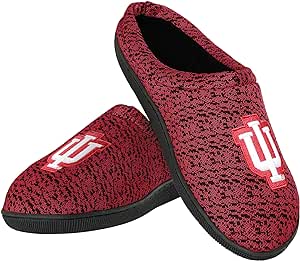 FOCO Mens NCAA College Team Logo Poly Knit Cup Sole Slippers