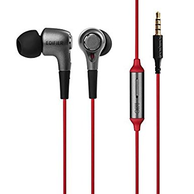 Edifier H230P Premium, Wired In-Ear Earbud, Noise Isolation Headphone With Mic And Inline Control, Heavy Bass, Compatible With All iPhone And Android Devices (Red)