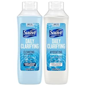 Suave Shampoo & Conditioner Set, Clarifying & Hydrating – Build Up & Residue Removal Formulas for Beautiful, Shiny Hair, 22.5 Oz Ea (2 Piece Set)