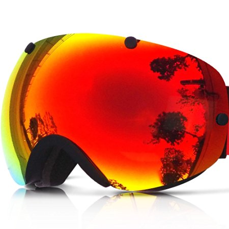 Zionor Lagopus Snowmobile Snowboard Skate Ski Goggles with Detachable Lens