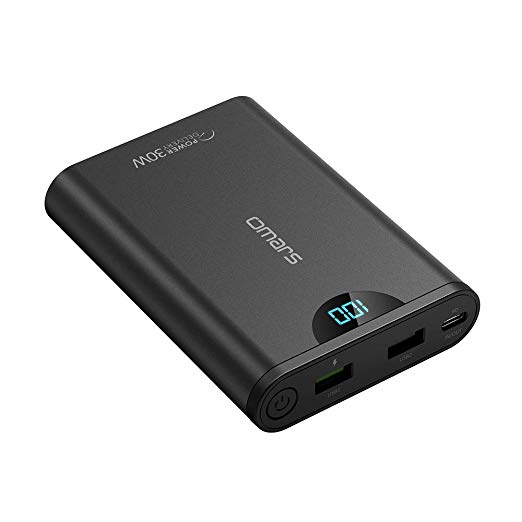 Omars Power Bank 10000mAh 30W PD Super Fast External Battery Pack with USB-C Power Delivery and 2 USB Ports Portable Charger Compatible for MacBook,Nintendo Switch,iPhone,iPad, and more Phones/Pads