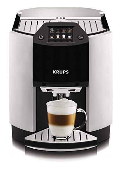 KRUPS EA9000 Barista Super Automatic One Touch Cappuccino Machine with Automatic Rinsing and KRUPS Two-Step Milk Frothing Technology, Silver