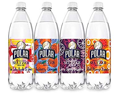 Polar 100% Natural Seltzer 12 x 1L (33.8 Fl oz) - Winter Variety - (Pink Lady Apple & Lemon, Blackberry Clementine, Berry Sweet Grapefruit, Blood Orange Sangria)