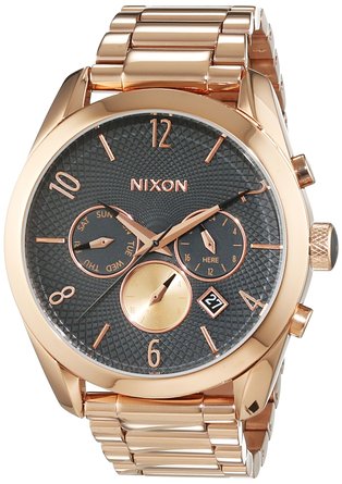Nixon A366-2046 Ladies Bullet Rose Gold Gunmetal Chrono Watch