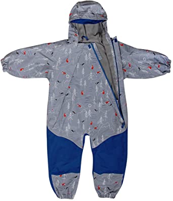 JAN & JUL Kids Water-Proof Fleece-Lined Rain Suit One-Piece Hooded