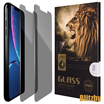 Blitzby iPhone XR Privacy Screen Protector Anti Spy Around You, Made of 0.30mm Premium Tempered Glass with 2.5D Rounded Edges