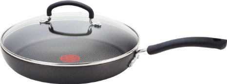 T-fal E91897 Ultimate Hard Anodized Nonstick Thermo-Spot Heat Indicator Deep Saute Pan Fry Pan with Glass Lid Cookware 10-Inch Gray