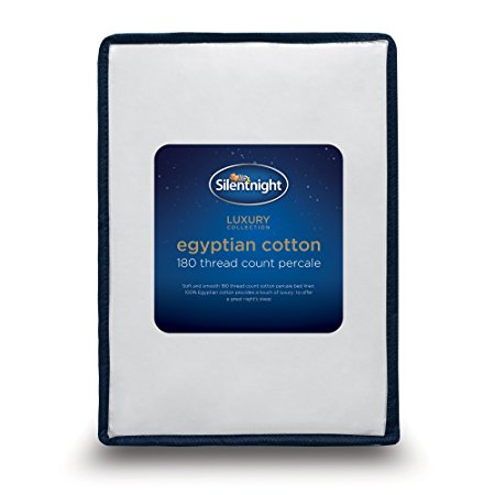 Silentnight Certified 100% Egyptian Cotton Fitted Sheet,White, Double