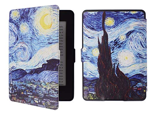Kindle 8th Case, Tessday Premium Thinnest and Lightest Leather Cover with Auto Wake/Sleep for Amazon All-New Kindle (6" Display, 8th Gen 2016 Release), Starry Night