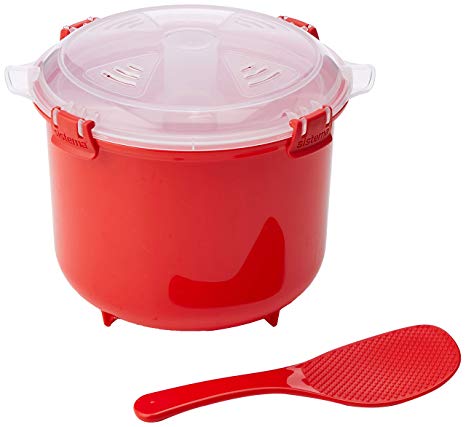 Sistema Microwave Rice Cooker, 2.6 L - Red/Clear