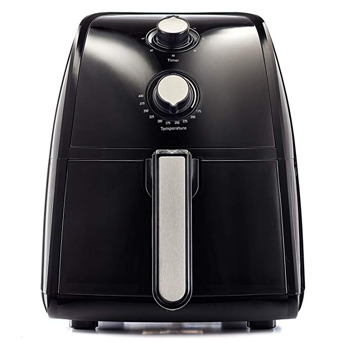 BELLA 14538 1500W Electric Hot Air Fryer with Removable Dishwasher Safe Basket, 2.5 L, Black