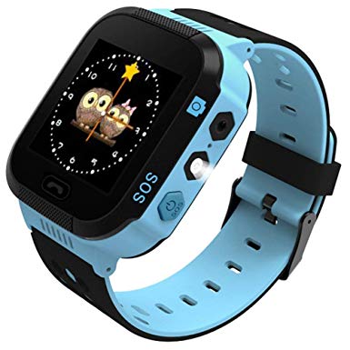 Kids Smartwatch,1.44 inch Touch Anti-lost Smart Watch for Children Girls Boys with Camera SOS Call LBS Remote Monitor for iOS Android (Blue)