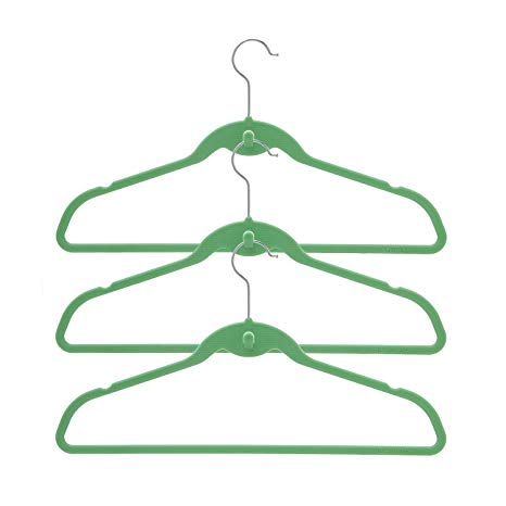 BriaUSA Cascade Hangers Green Steel Swivel Hooks -Slim, Sturdy Saves You Extra Space - Set of 10