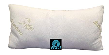 Bamboo Pillow-Wolf Home Goods Premium Bamboo Memory Foam Hotel Quality Pillow-Stay Cool Zipper Machine Washable Bamboo Case-Hypoallergenic and Dust Mite Resistant-Soft with Premium Neck Support