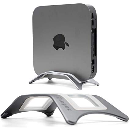 Alloy Desktop Stand for Mac Mini, Tinpec Aluminum Vertical Stands Holder with Anti-Slip Rubber Feet Compatible with Apple MAC Mini 2010-2018 (Space Gray)