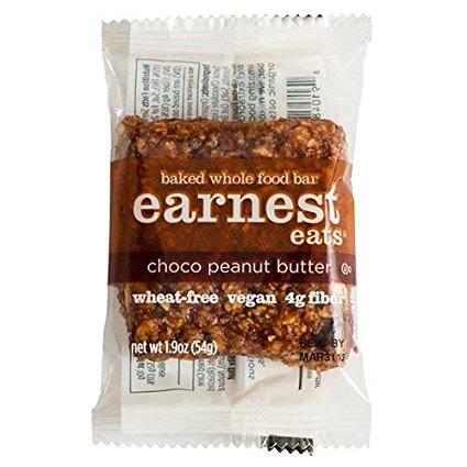 Earnest Eats 100% All-Natural Wheat-Free & Vegan Chewy Baked Energy Bars with Whole Nuts, Fruits, Seeds and Grains  - Choco Peanut Butter, 1.9 Oz. Bars (Pack of 12),