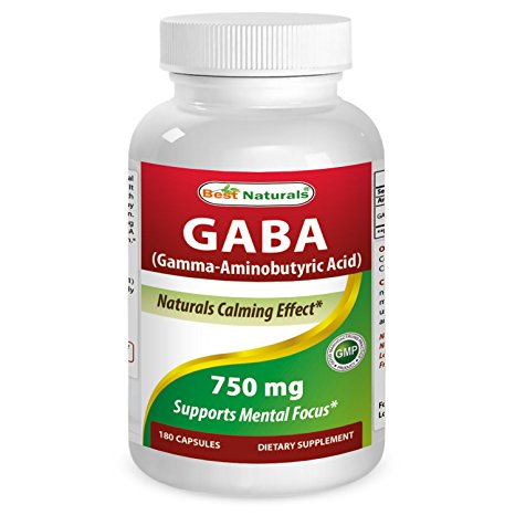 Best Naturals GABA Supplement 750mg 180 Veggie Capsules, Naturals Sleep Aid