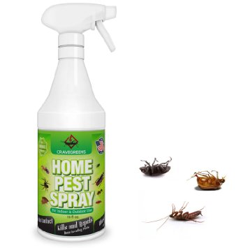 Organic Home Pest Control Spray - Kills & Repels, Ants, Roaches, Spiders, and Other Pests Guaranteed - All Natural Insect Killer - Child & Pet Safe - Indoor/Outdoor Spray, 16oz- By Cravegreens