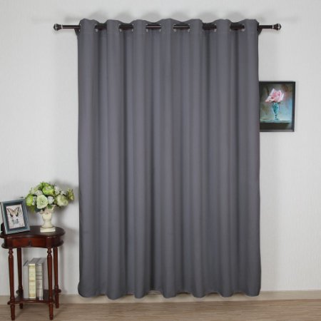 Nicetown Home Fashion Microfiber Thermal Insulated Wide Width Solid Blackout Curtain  Drapes One Panel100 x 84-InchGray